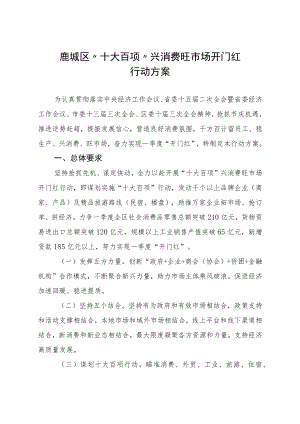 鹿城区“十大百项”兴消费旺市场开门红行动方案.docx