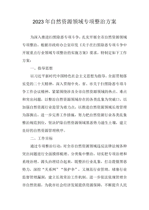 2023年自然资源领域扫黑除恶专项整治方案.docx