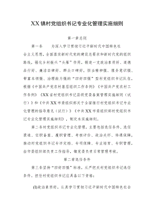 XX镇村党组织书记专业化管理实施细则.docx