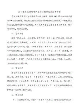 深化基层应急管理队伍建设推进应急治理方案.docx