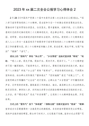 2023年届二次全会公报学习心得体会.docx