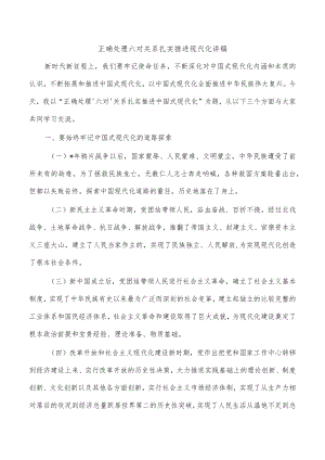 正确处理六对关系扎实推进现代化讲稿.docx