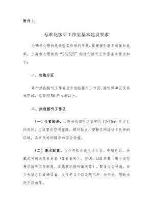 心理热线标准化接听工作室基本建设要求、接听员管理基本要求、伦理要求和工作规范、来电登记和信息资料管理制度.docx