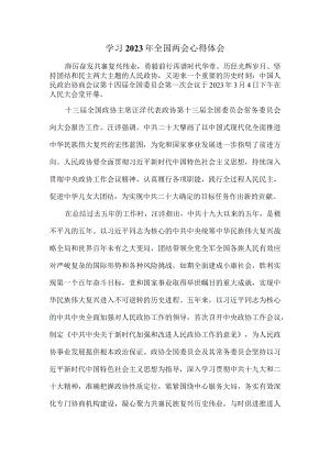 学习全国两会精神心得感悟四.docx