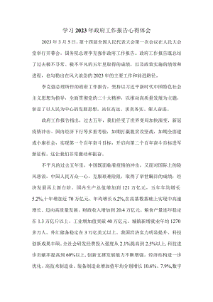 学习2023年政府工作报告心得体会.docx