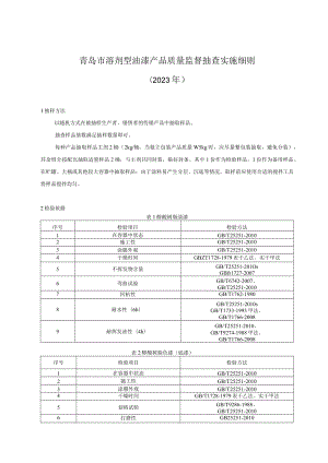 青岛市溶剂型油漆产品质量监督抽查实施细则2023年.docx