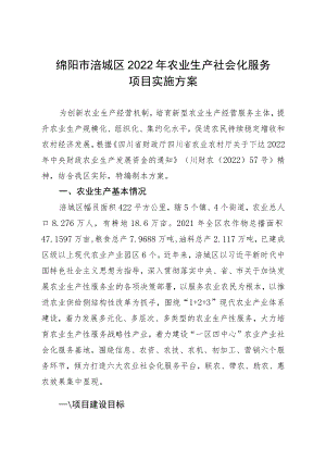 绵阳市涪城区2022年农业生产社会化服务项目实施方案.docx