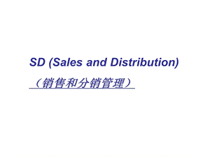 SAPSD中文培训资料.ppt