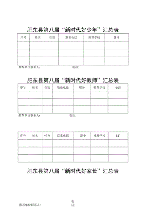 肥东县第八届“新时代好少年”汇总表.docx