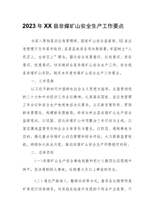 2023年XX县非煤矿山安全生产工作要点.docx