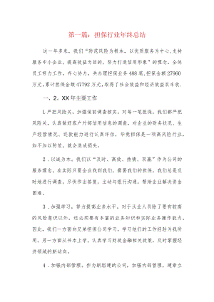 担保行业年终总结6篇.docx