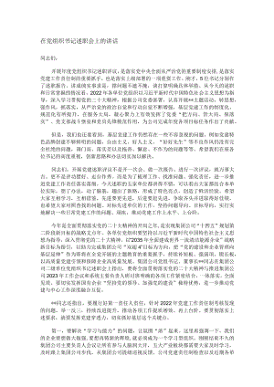 在党组织书记述职会上的讲话.docx