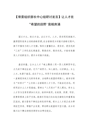 【常委组织部长中心组研讨发言】让人才在“希望的田野”竞相奔涌.docx