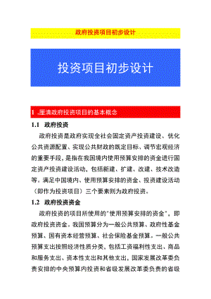 政府投资项目初步设计.docx