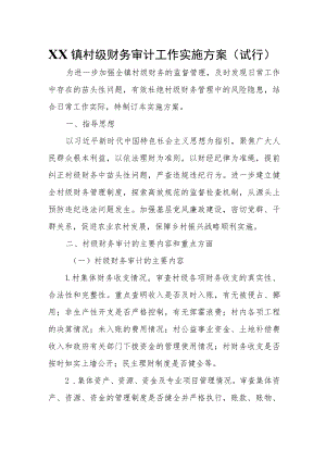 XX镇村级财务审计工作实施方案.docx