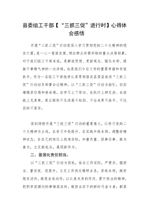 县委组工干部【“三抓三促”进行时】心得体会感悟.docx