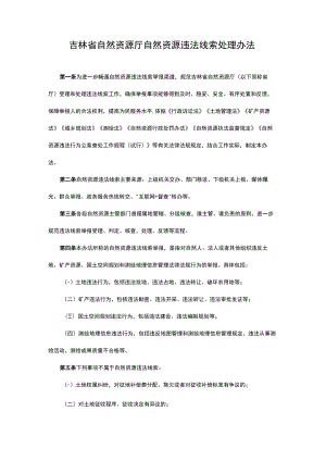 吉林省自然资源厅自然资源违法线索处理办法-全文及解读.docx