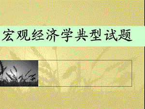 宏观经济学典型试题.ppt