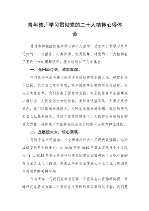 青年教师学习贯彻党的二十大精神心得体会范文3篇精选.docx