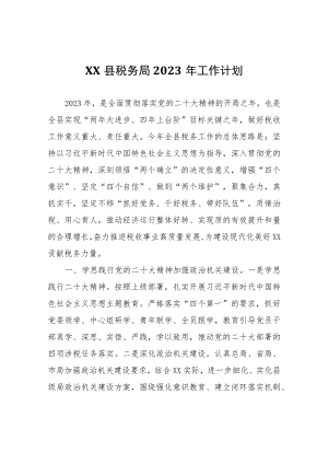 XX县税务局2023年工作计划.docx