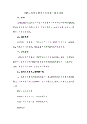 道路运输突发事件应急预案3篇供借鉴.docx