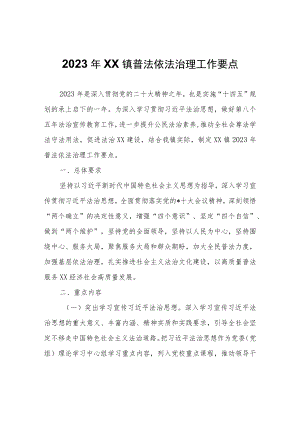 2023 年XX镇普法依法治理工作要点.docx