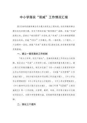 中小学落实“双减”工作情况汇报.docx
