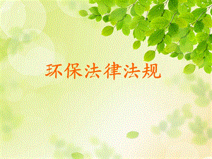 环保法律法规培训.ppt