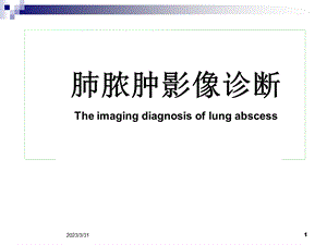 肺脓肿影像诊断优秀医学PPT课件.ppt
