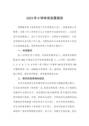 2023年小学体育发展报告.docx