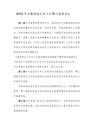2023年食品药品安全工作评议考核办法.docx