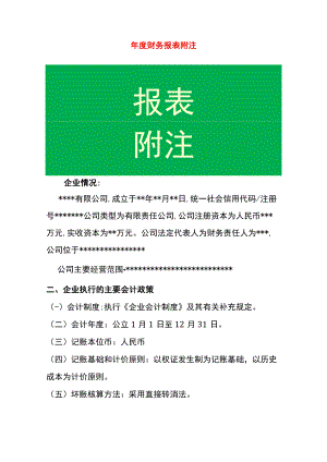 年度财务会计报表附注模板.docx
