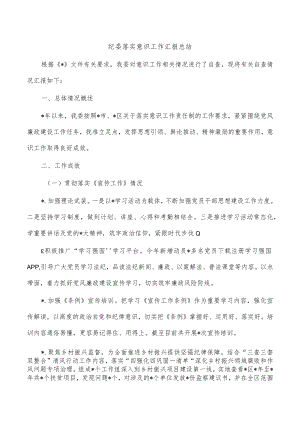 纪委落实意识工作汇报总结.docx