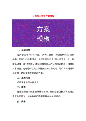 公司员工关怀方案模板.docx