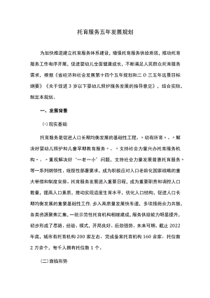 托育服务五年发展规划.docx