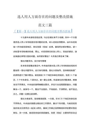 选人用人方面存在的问题及整改措施范文三篇.docx
