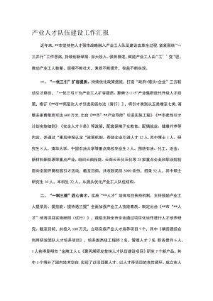 产业人才队伍建设工作汇报.docx