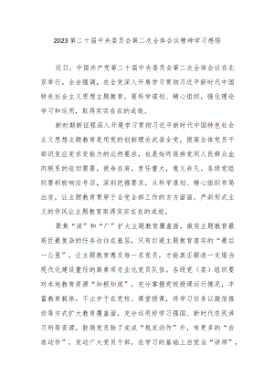 2023第二十届中央委员会第二次全体会议精神学习感悟3篇.docx