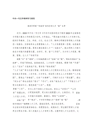 中央一号文件精神学习感悟.docx