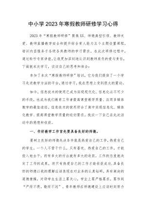 某某小学老师寒假网络研修培训学习心得体会范本（共3篇）.docx