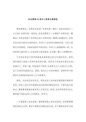 纪念雷锋60周年心得集合篇感悟.docx
