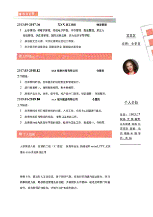 仓管简历仓管员求职简历.docx