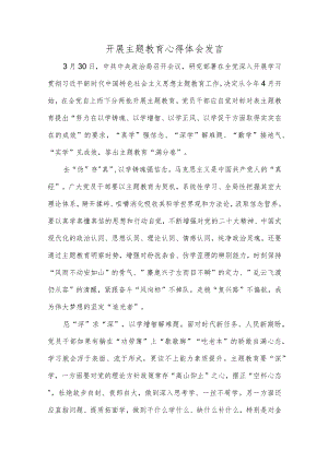 开展主题教育心得体会发言.docx