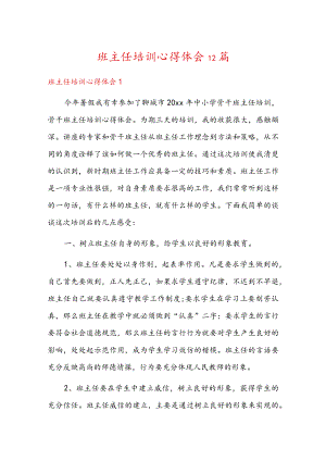 班主任培训心得体会12篇.docx