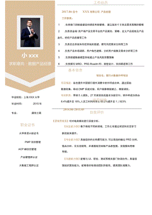 公司数据产品经理求职简历.docx