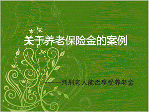 有关养老保险案例.ppt