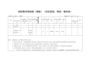 采购需求明细表模板物资、服务类.docx