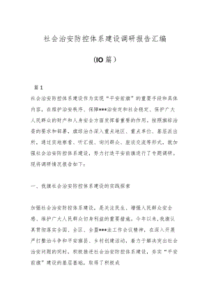 （10篇）社会治安防控体系建设调研报告汇编.docx
