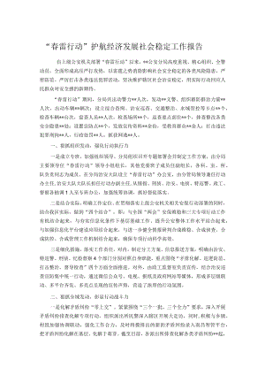 “春雷行动”护航经济发展社会稳定工作报告.docx