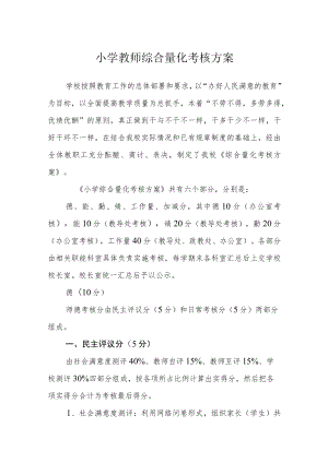 小学教师综合量化考核方案.docx